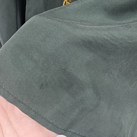 Johnny Was Embroidered Forest Green Blouse Size Large - Picture 12 of 15